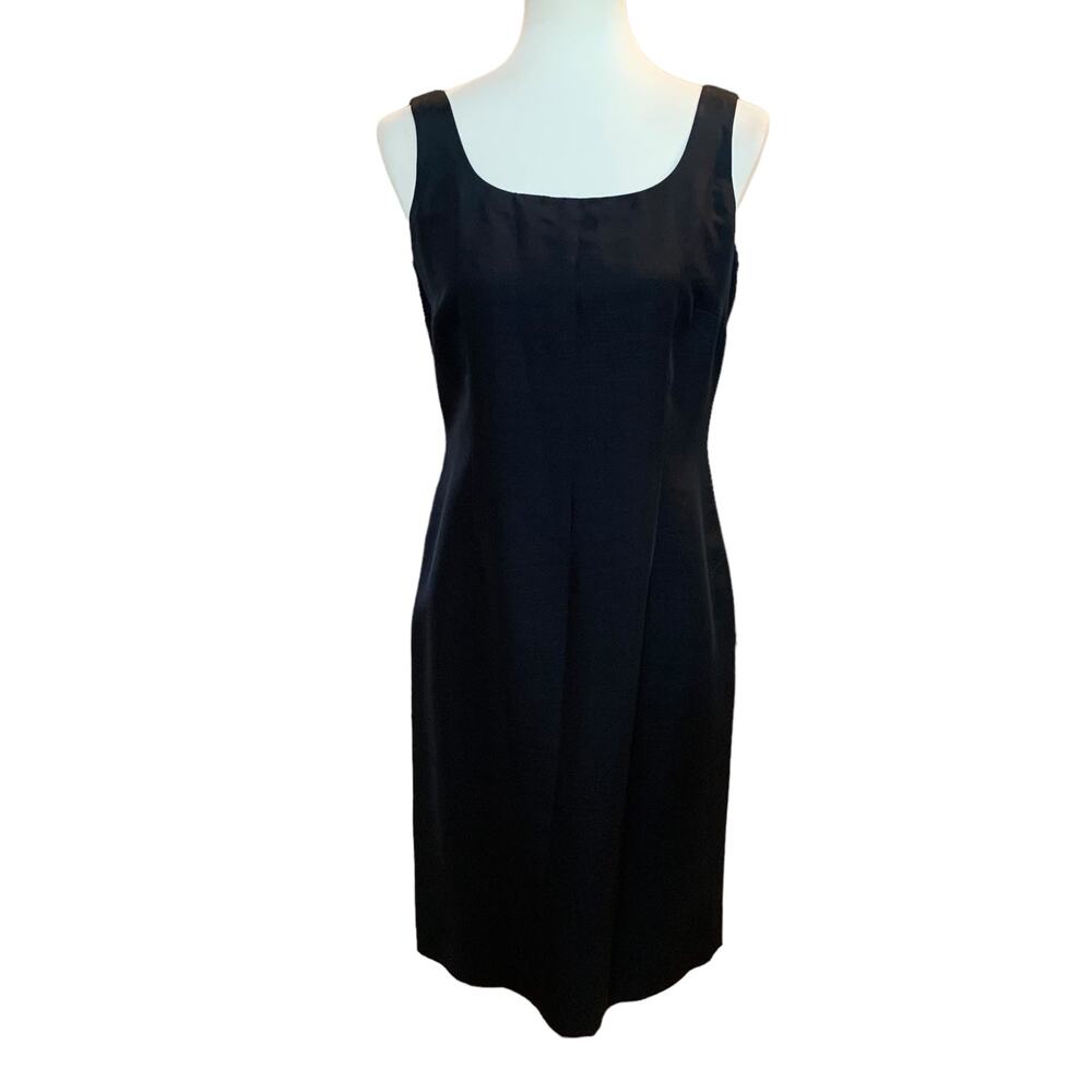 Vintage Talbots 100% Silk Little Black Dress With Square Neckline